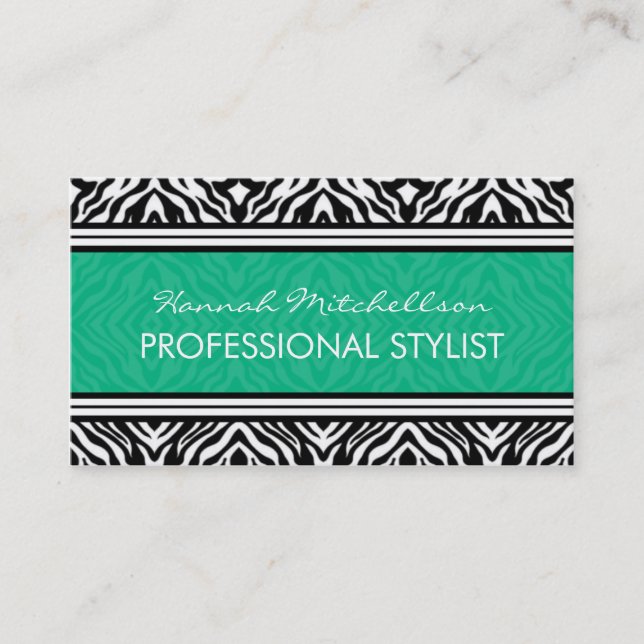 Wild Zebra Professional Business Cards (Front)