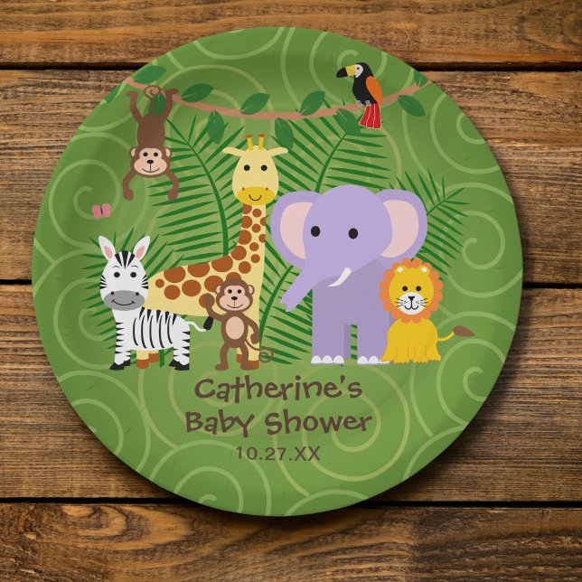 Wild Zoo Animal Jungle Safari Baby Shower Paper Plate (Creator Uploaded)