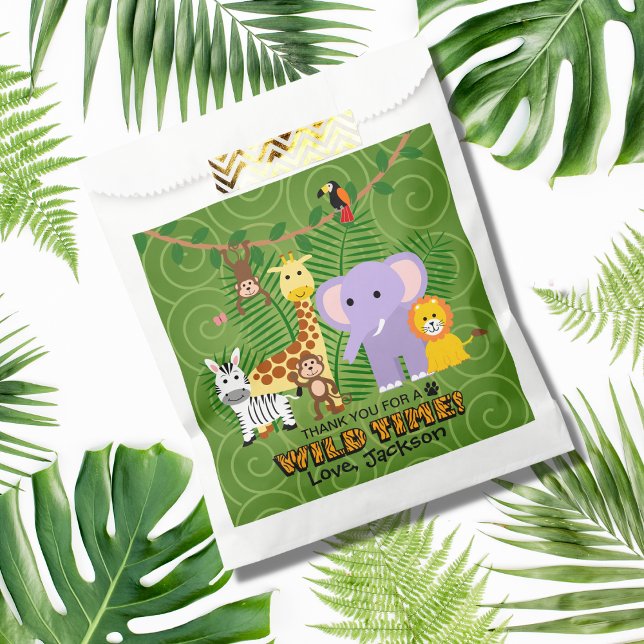 Wild Zoo Animal Jungle Safari Birthday Thank You Favour Bag (Creator Uploaded)