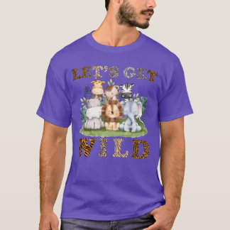 Wild Zoo Animals Boys Girls Kawaii Safari girl T-Shirt