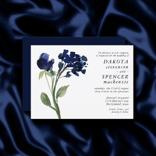 Wildbloom   Classic Blue Bohemian Floral Wedding Invitation
