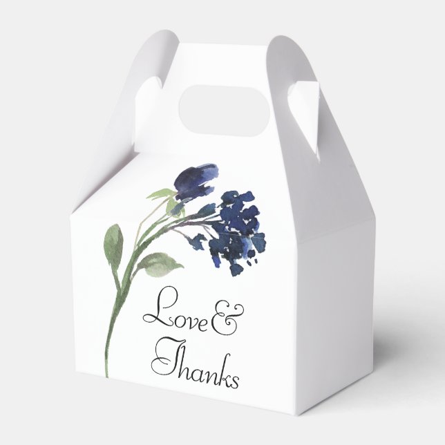 Wildbloom | Classic Blue Bohemian Flower Thank You Favour Box (Front Side)