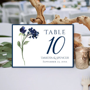 Wildbloom Classic Blue Bohemian Garden Flowers Table Number