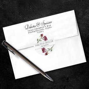 Wildbloom Crimson Red Bohemian Flower Wedding Classic Round Sticker