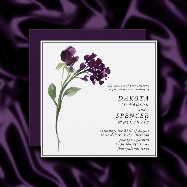 Wildbloom | Deep Purple Bohemian Wild Flower Invitation (Creator Uploaded)