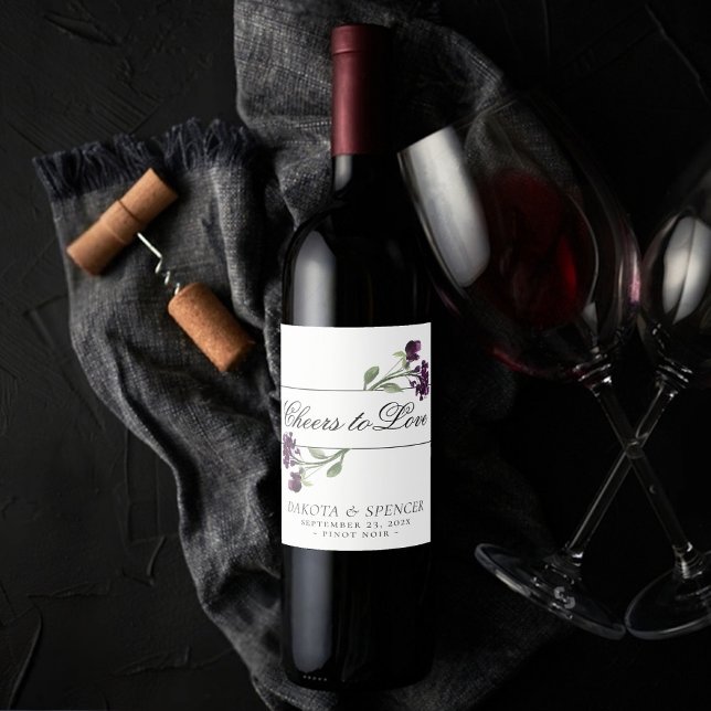 Wildbloom | Purple Bohemian Cheers to Love Wine Label (Creator Uploaded)