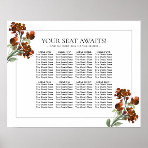 Wildbloom   Terracotta Bohemian 8 Table Seating Poster