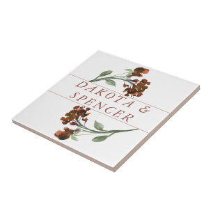 Wildbloom   Terracotta Orange Bohemian Custom Ceramic Tile