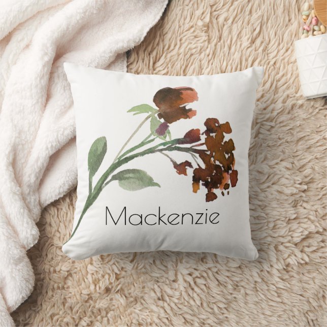 Wildbloom | Terracotta Orange Bohemian Custom Cushion (Blanket)