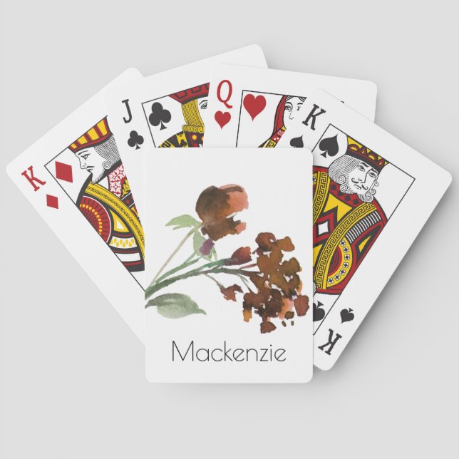 Wildbloom | Terracotta Orange Bohemian Custom Playing Cards (Back)