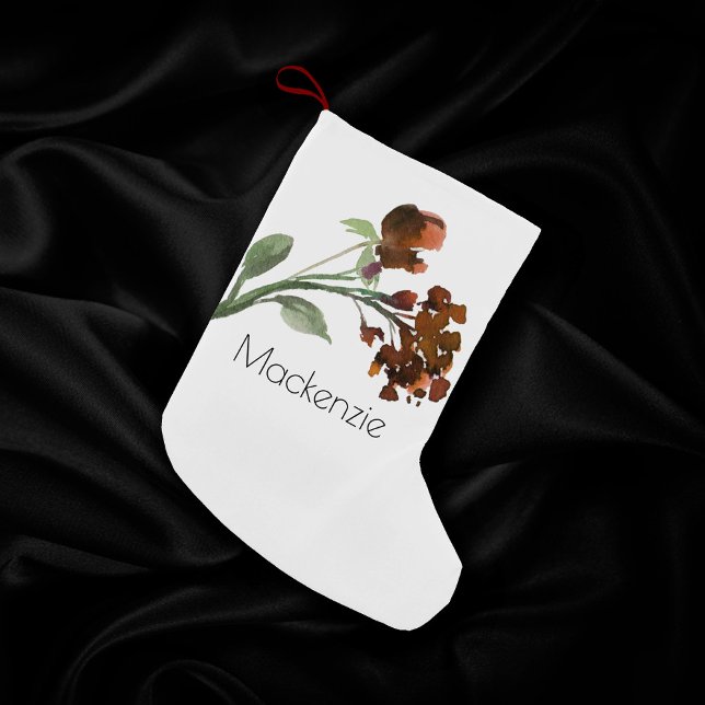 Wildbloom | Terracotta Orange Bohemian Custom Small Christmas Stocking (Creator Uploaded)