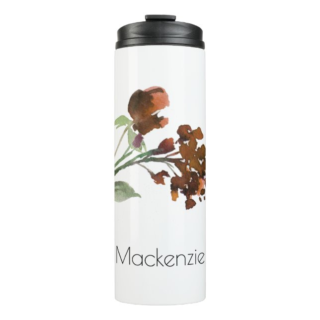 Wildbloom | Terracotta Orange Bohemian Custom Thermal Tumbler (Front)