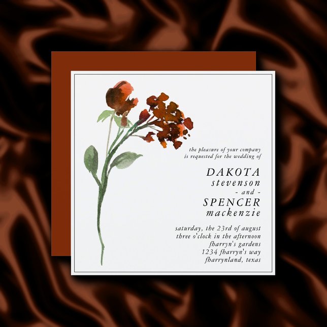 Wildbloom | Terracotta Orange Bohemian Flower Invitation (Creator Uploaded)
