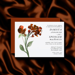 Wildbloom Terracotta Orange Bohemian Flower Invitation