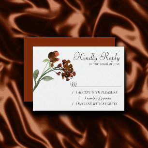Wildbloom   Terracotta Orange Bohemian Flower RSVP Card