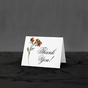 Wildbloom   Terracotta Orange Bohemian Flower Thank You Card