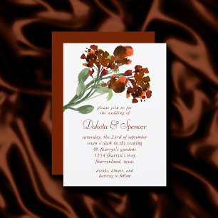 Wildbloom Terracotta Orange Bohemian Flowers Invitation