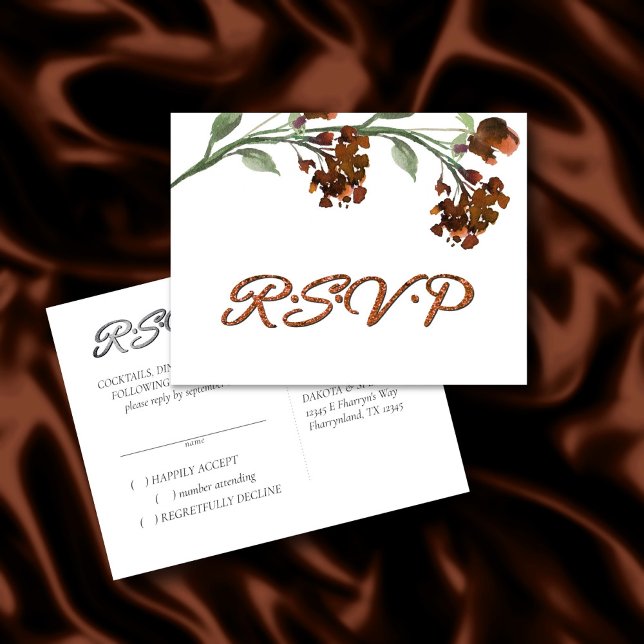 Wildbloom | Terracotta Orange Bohemian Response Invitation Postcard (Creator Uploaded)