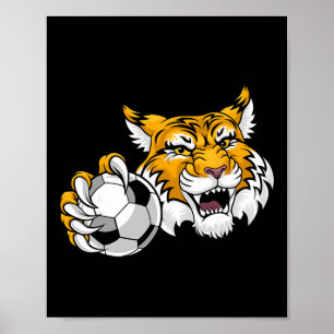 Wildcat Bobcat Lynx Cougar Soccer Byll Cartoon Cha Poster