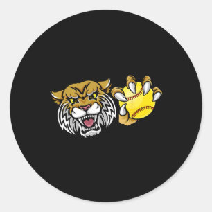 Wildcat Bobcat Lynx Cougar Softll Ll Cartoon Chara Classic Round Sticker