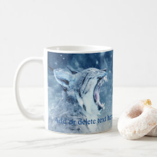 Wildcat in snow coffee mug