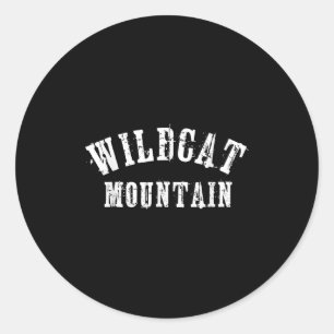 Wildcat Mountain Grungy Rustic Artisian Bold Skier Classic Round Sticker