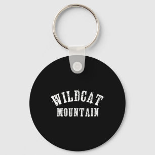 Wildcat Mountain Grungy Rustic Artisian Bold Skier Key Ring