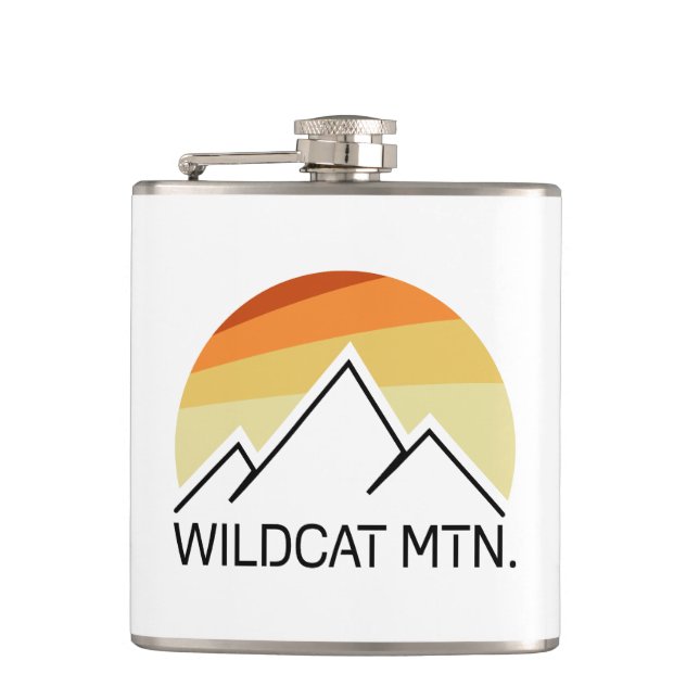 Wildcat Mountain New Hampshire Retro Hip Flask (Front)