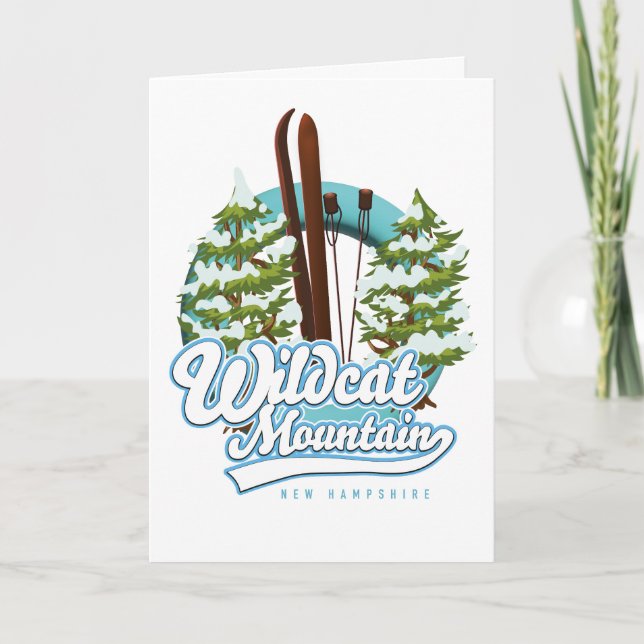Wildcat Mountain New Hampshire Ski poster Holiday Card (Front)