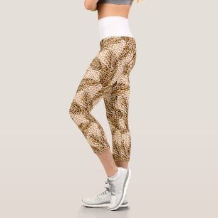 Wildcat Spots & Palm Leaves Capri Leggings