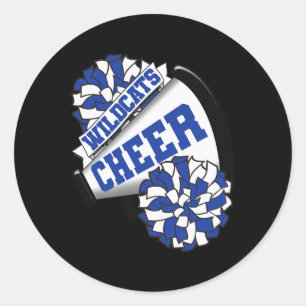 Wildcats Cheer Ck To School Cheerleading Spirit B Classic Round Sticker