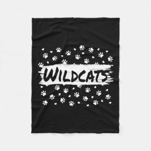Wildcats Mascot School Spirit Back To School Footp Fleece Blanket