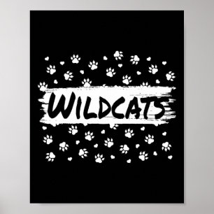 Wildcats Mascot School Spirit Back To School Footp Poster