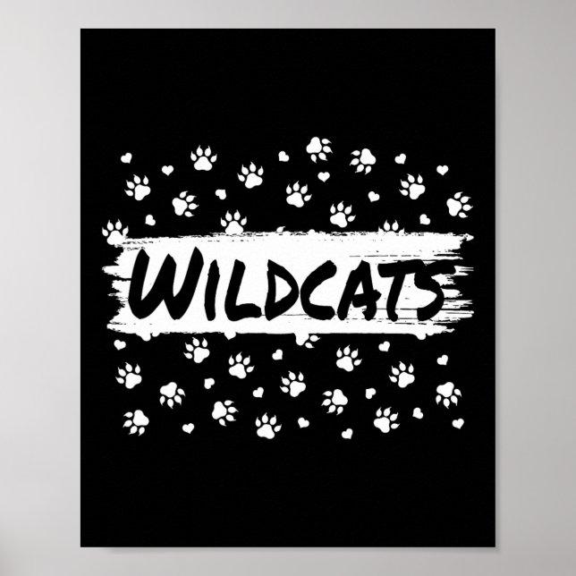 Wildcats Mascot School Spirit Back To School Footp Poster (Front)
