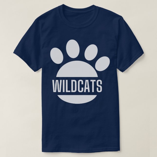 Wildcats Paw Distressed Grunge Wildcats Pride 8 T-Shirt (Design Front)