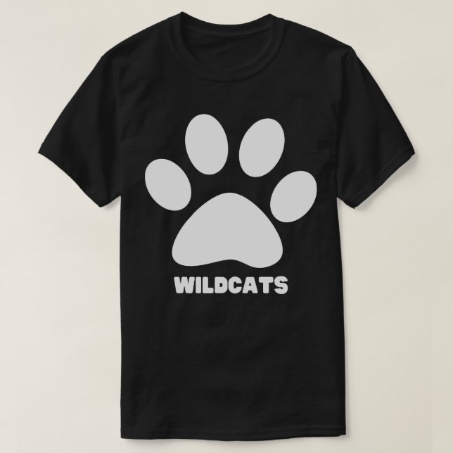 Wildcats Paw Distressed Grunge Wildcats Pride 9 T-Shirt (Design Front)