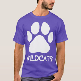 Wildcats Paw Distressed Grunge Wildcats Pride T-Shirt