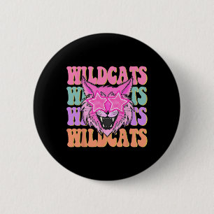 Wildcats School Mascot 6 Cm Round Badge