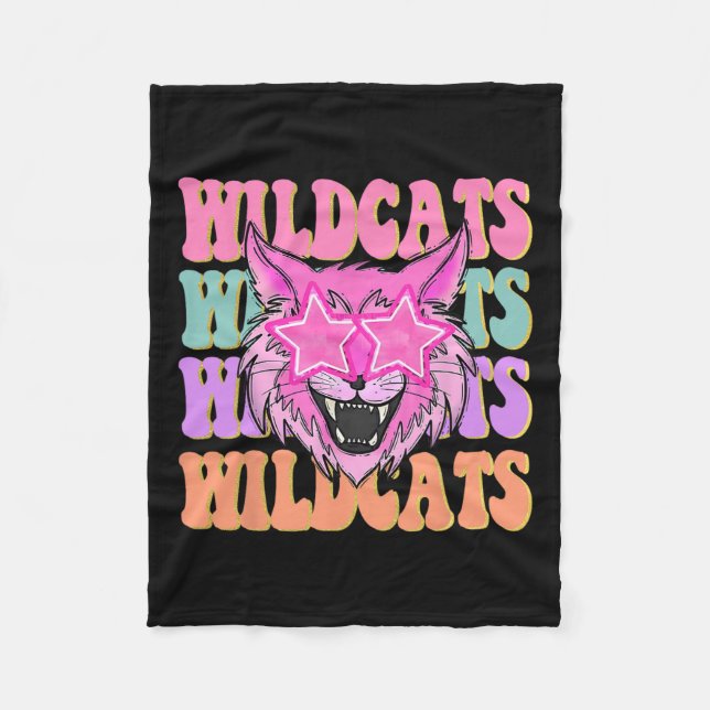 Wildcats School Mascot  Fleece Blanket (Front)
