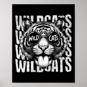 Wildcats School Sports Fan Team Spirit Back To Sch Poster