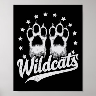 Wildcats School Sports Fan Team Spirit Back To Sch Poster