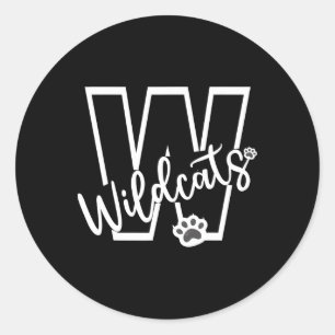 Wildcats School Sports Fan Team Spirit Football Ba Classic Round Sticker