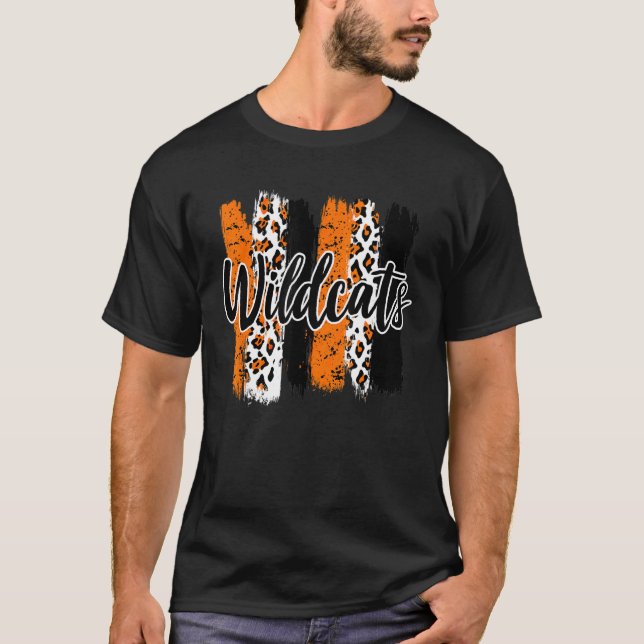 Wildcats School Sports Fan Team Spirit Mascot T-Shirt (Front)