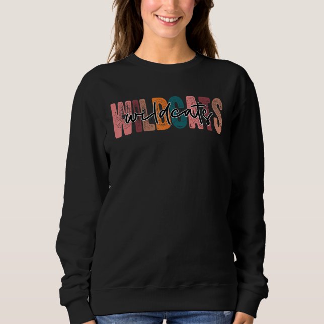 Wildcats School Sports Fan Team Spirit Sweatshirt (Front)