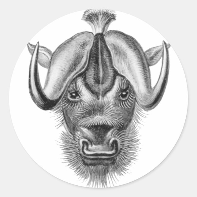 Wildebeest Classic Round Sticker (Front)