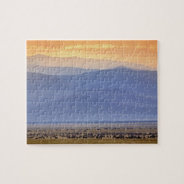 Wildebeest during migration, Connochaetes Jigsaw Puzzle (Horizontal)