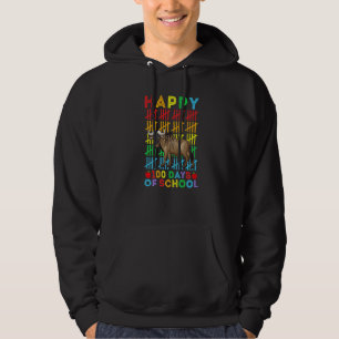 Wildebeest Teacher Student Happy 100 Days of Schoo Hoodie