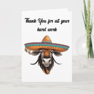 Wildebeest wearing sombrero  card