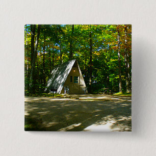 Wilderness A-Frame Camping at Campground 15 Cm Square Badge