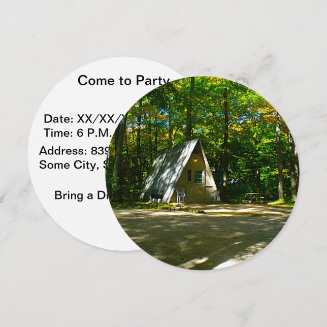 Wilderness A-Frame Camping at Campground Invitation (Front/Back)